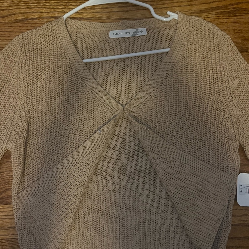 Altar'd State Cream V-Neck Sweater - Picture 2 of 5